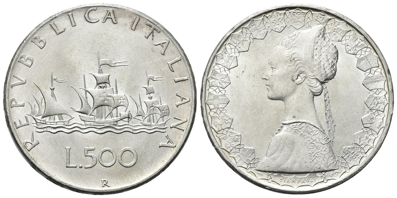 Italia - 500 Lire Caravelle o Biga